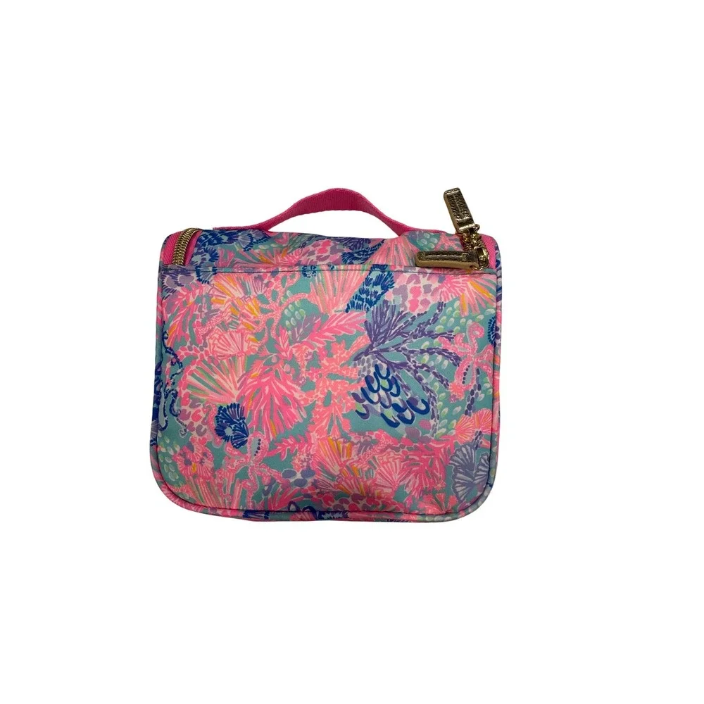 Lilly Pulitzer Toiletry Bag Hanging Travel Case Splendor in the Sand Pink
